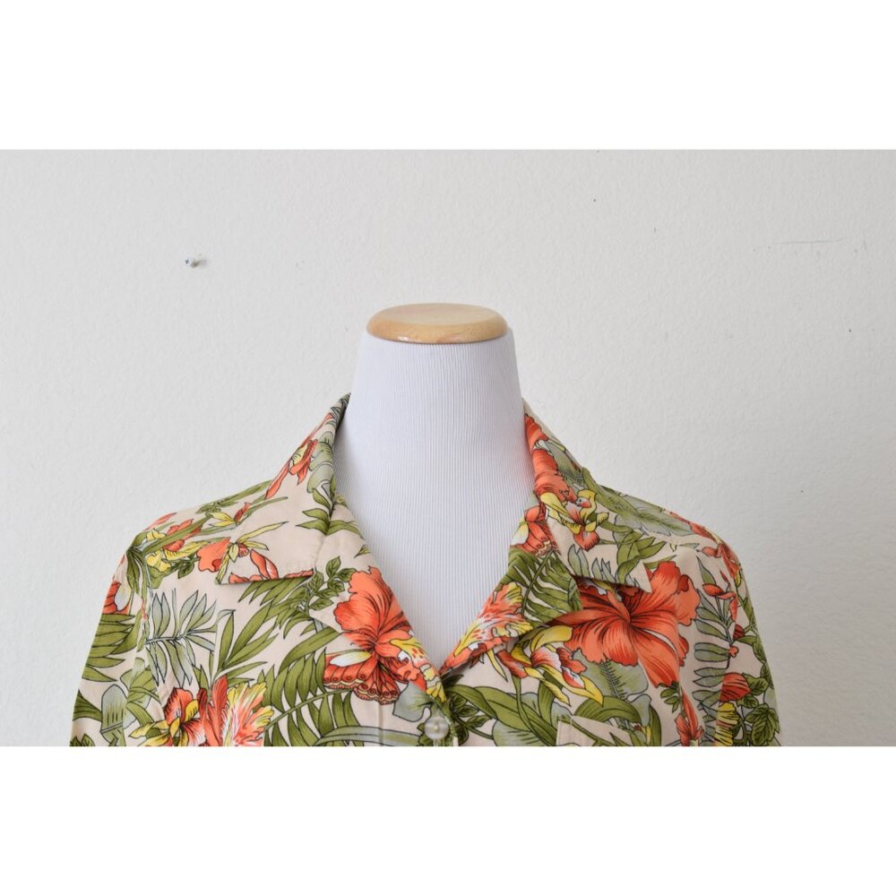 Plus Size‎ Vintage Floral 90s Button Down Cotton/Rayon Shirt size 2X - Picture 6 of 10